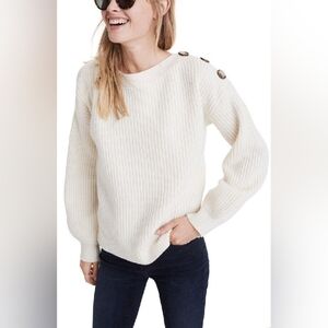 Madewell Boatneck Button-Shoulder Sweater